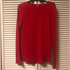 Old Navy Women’s Long-Sleeve Luxe Slub-Knit Tunic T-Shirt - Red - M Tall - NWOT
